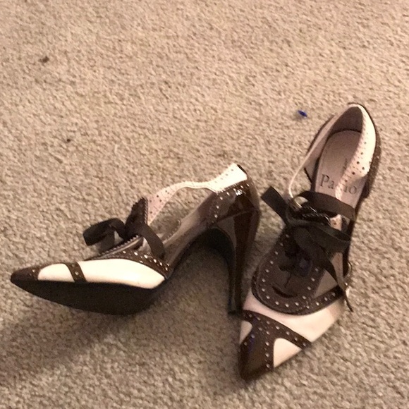 Paolo Brown & Cream Heel size 4.5. - Picture 3 of 5